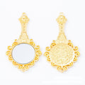 Ornate Hand Mirror Metal Charm in 3 Distinct Finishes for Jewelry Making view 3