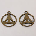 Meditation Pose Charm In 2 Metal Finishes For Jewelry Making view 3