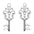 Fleur-De-Lis Bow Key Metal Charm for Jewelry Making in Antique Bronze and Antique Silver view 3