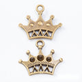 Double Loop Openwork Crown Connector Charms in Two Finishes view 3