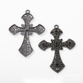 Assorted Black Cross Metal Pendant Charms in 8 Distinct Finishes view 3