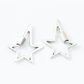 Antique Bronze and Silver Open Star Charms with Angled Bail view 3