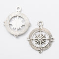 Open Compass Rose Metal Charms in Five Color Finishes view 3