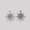 Nautical Ship Wheel Charm in Four Metal Finishes for Jewelry view 3