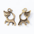 Playful Standing Cat Antique Metal Charms Jewelry Findings view 3