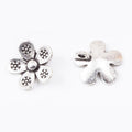 Five Petal Flower Metal Charm in Two Antique Finishes view 3