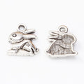 Sitting Rabbit Charm Alloy Jewelry Making Component in 2 Finish Options view 3