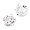 Smiling Teacup Charm in 2 Finishes for Jewelry Making view 3