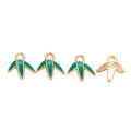 Enamel Leaf Bud Detailed Alloy Charm in 4 Pictured Options view 3