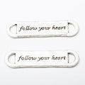 Follow Your Heart Bar Connector Metal Component in 2 Distinct Finishes for Jewelry Making view 3