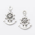 Anchor and Ship Wheel Metal Charm in Three Antique Finishes view 3