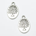 Oval Tree of Life Cutout Charm in Two Antique Finishes view 3