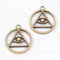 Round Triangle Eye Charm in 2 Finishes for Jewelry Making view 3