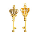 Crown Top Skeleton Key Metal Charms in Four Finishes view 3