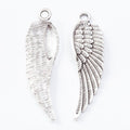 Long Feathered Wing Charm Metal Jewelry Making Pieces view 3