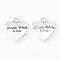 Made With Love Heart Charm Alloy Jewelry Making Component in 2 Finish Options view 3