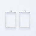 Vintage Rectangular Open Bezel Pendant in 5 Finishes for DIY Jewelry Making view 3