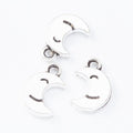 Smiling Crescent Moon Metal Charms in Two Antique Finishes view 3