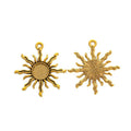 Sunburst Round Cabochon Setting Charms in Four Finishes view 3
