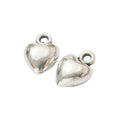 Puffed Heart Metal Charms in Five Polished Finishes view 3