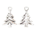 Raised Christmas Tree Metal Charms in Five Metallic Finishes view 3