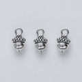 Textured Acorn Charm Pendants in Five Metallic Finishes view 3