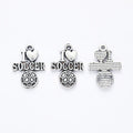 Soccer Ball Lettered Metal Charms in Two Finishes for Jewelry Making view 3