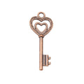 Vintage Heart Top Key Charm in 3 Finishes for DIY Jewelry Making view 3