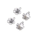 Five Petal Flower Charm in 3 Metal Finishes for Jewelry Making view 3