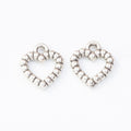 Beaded Open Heart Metal Charms in 5 Pictured Finishes view 3