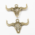 Longhorn Cattle Skull Metal Charms in Two Finishes view 3