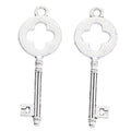 Quatrefoil Bow Key Charm In 6 Metal Finishes For Jewelry Making view 3