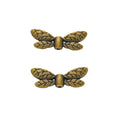 Leaf Pattern Wing Spacer Beads in Antique Bronze, Antique Silver view 3