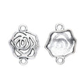 Openwork Rose Connector In 3 Metal Finishes For Jewelry Making view 3