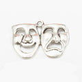 Comedy And Tragedy Mask Pendants in 2 Metal Finish Options view 3