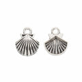 Scallop Shell Metal Charm In 2 Finish Options for Jewelry Making view 3