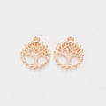 Round Tree of Life Charms in Silver and Light Gold Tones view 3