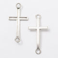 Double Loop Cross Connector in 3 Metal Finishes for Jewelry Making view 3