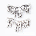 Three Elephant Family Metal Charms in Two Finishes view 3