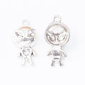 Alien Figure Charm In 3 Metal Finishes For Jewelry Making view 3