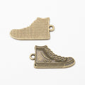 High Top Sneaker Metal Charms in Antique Bronze and Silver view 3