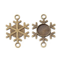 Snowflake Cabochon Setting Metal Component in 2 Pictured Finishes view 3