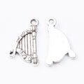 2-Finish Ornate Harp Metal Jewelry Components for Crafts view 3