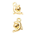 Curled Dolphin Metal Charms In Three Finishes For Jewelry Making view 3