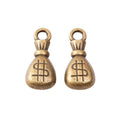 Dollar Money Bag Metal Charm 2 Finish Options Craft Supply view 3