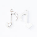 Musical Note With Heart Metal Charm in 2 Distinct Finishes for Jewelry Making view 3