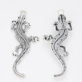 Curved Gecko Metal Charms in Antique Bronze and Silver view 3