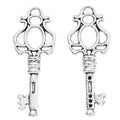 Ornate Crown Bow Key Metal Charm for Jewelry Making in Antique Bronze and Antique Silver view 3