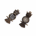 Antique Perched Owl Metal Charm, Two Finishes Jewelry Component view 3