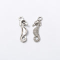 Vintage Style Metal Textured Seahorse Charm in 4 Metal Finishes view 3